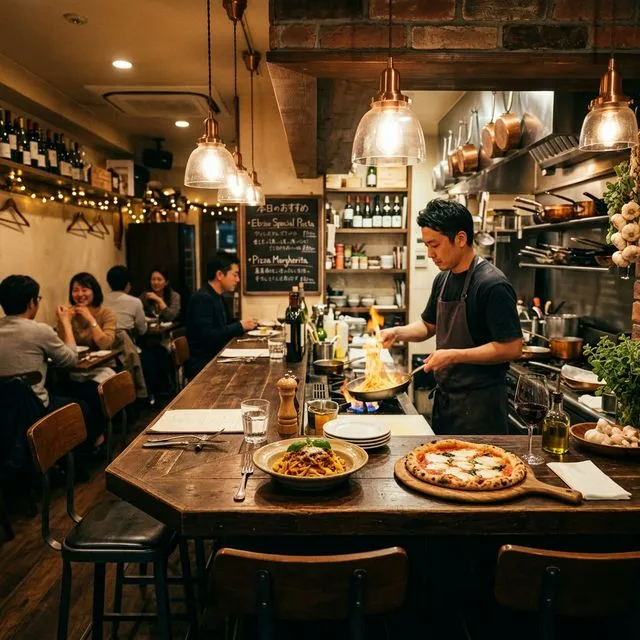 恵比寿の夜景とレストラン街の雰囲気