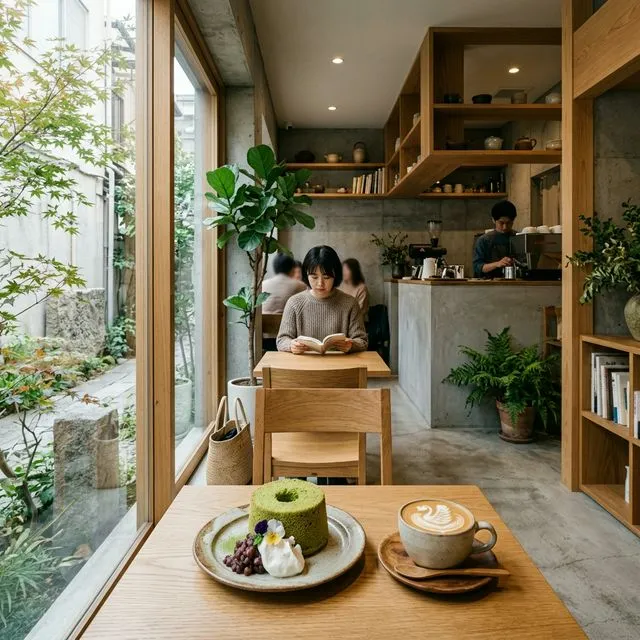 表参道の路地裏カフェのインテリア