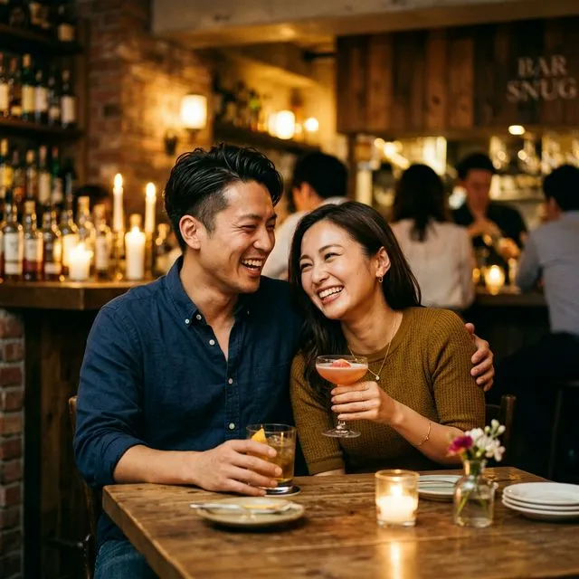 楽しいデートを過ごすカップル