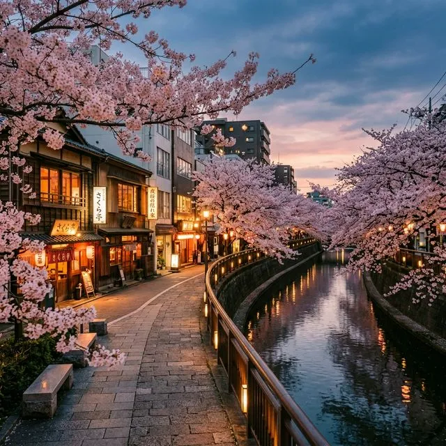 春の東京でデートを楽しむカップル